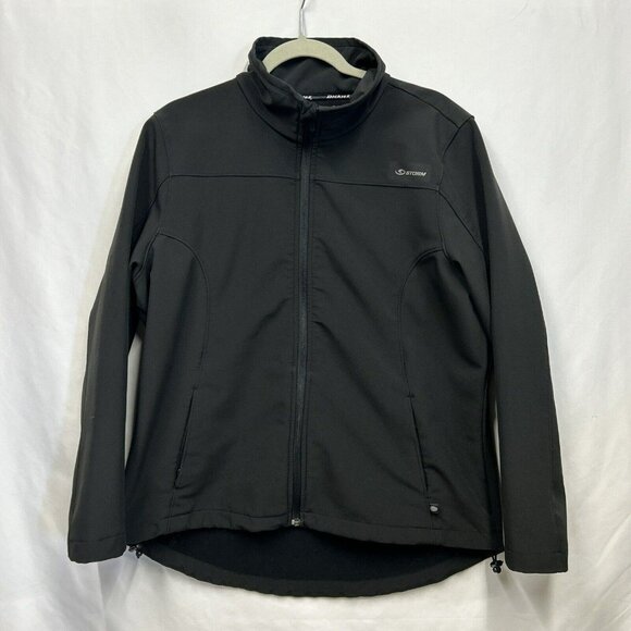 Storm By Dickies Jacket Adult Large Black Full Zip Softshell Coat Mens Fleece‎ - Picture 1 of 7